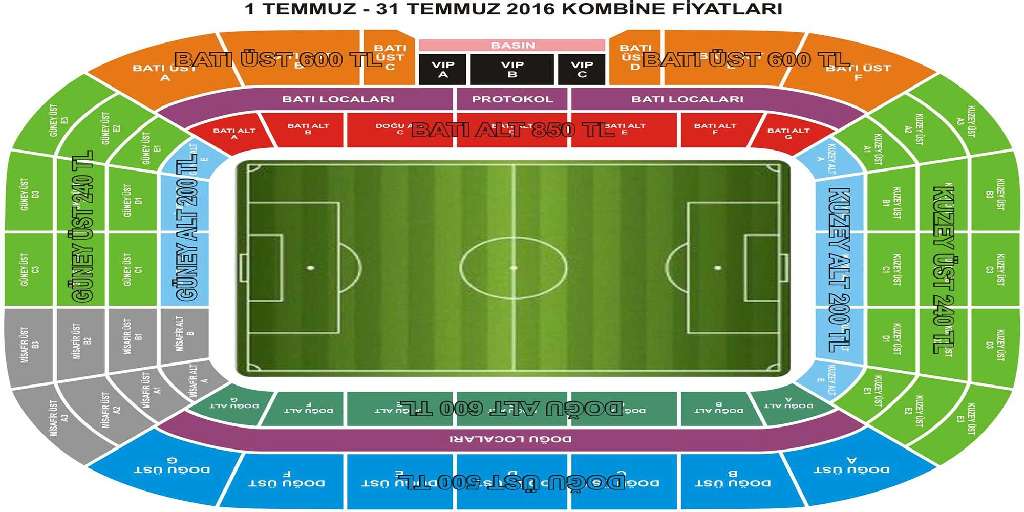 2016-2017 Sezonu Kombine Fiyatlarımız Genel Satış