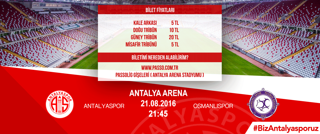 Antalyaspor – Osmanlıspor Bilet Fiyatları