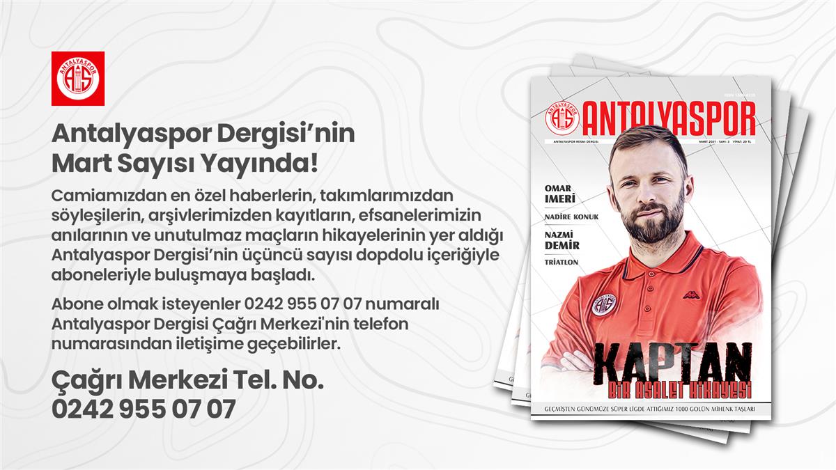 Antalyaspor Dergisi Mart Sayısı Yayında